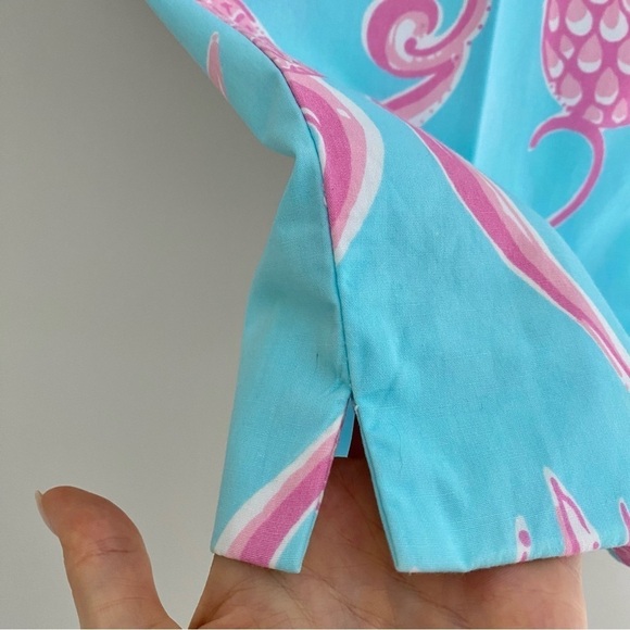 Vintage Lilly Pulitzer Cropped Pants Pink Blue Pineapple print Size 4 - Picture 5 of 16